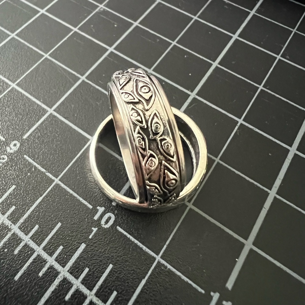 Silver Jjk Patterned Ring - image 1